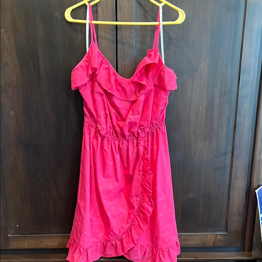 VINTAGE Lilly Pulitzer Pink Ruffled Spaghetti Strap Dress
